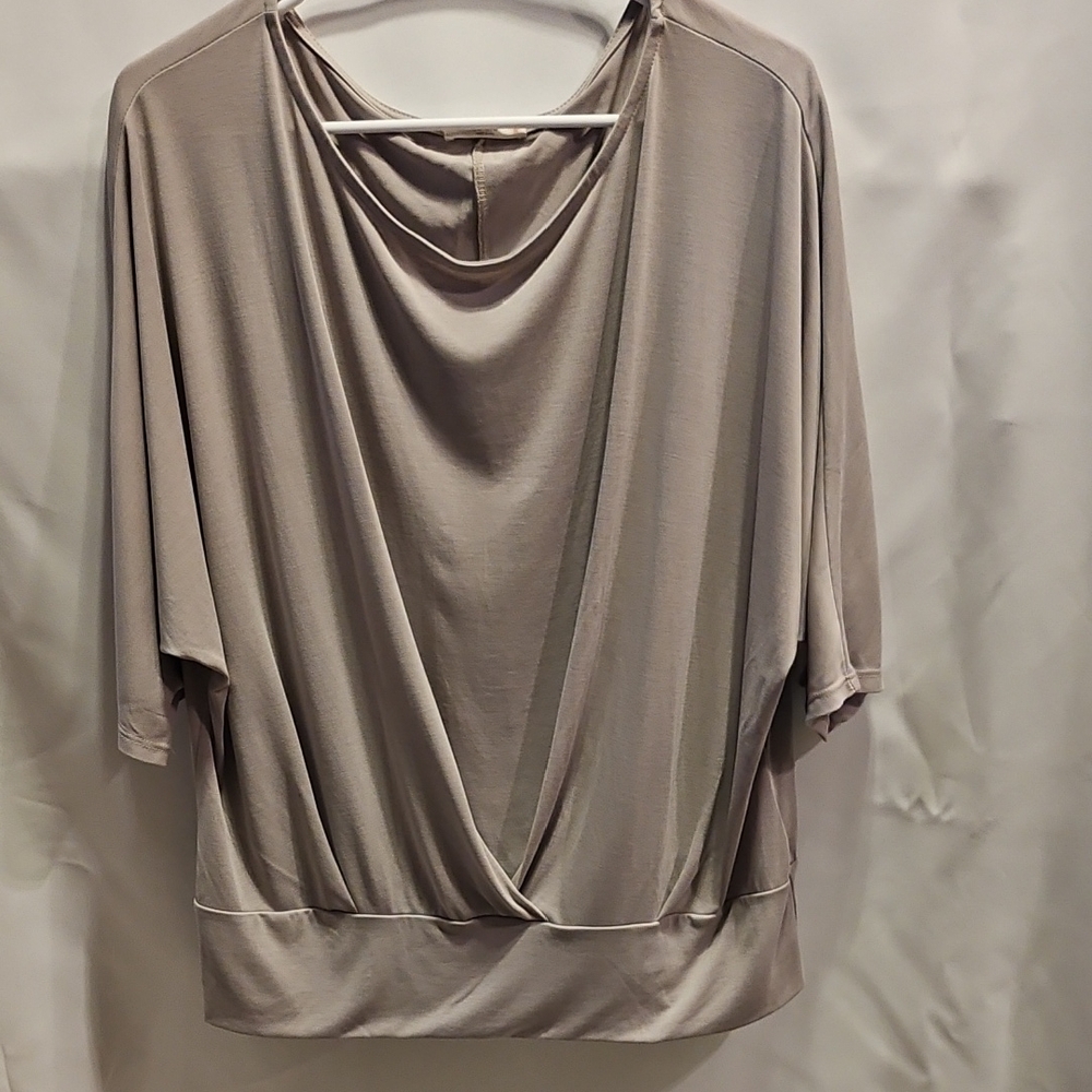 Le Lis Beige Draped Women's Blouse
